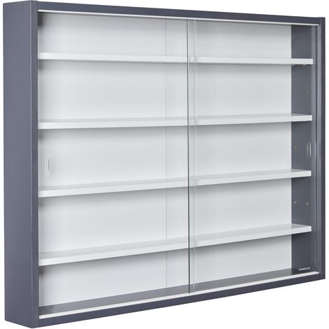 Vitrine Collection pour Figurines vitrine Murale Grise 80x60cm (1/5)