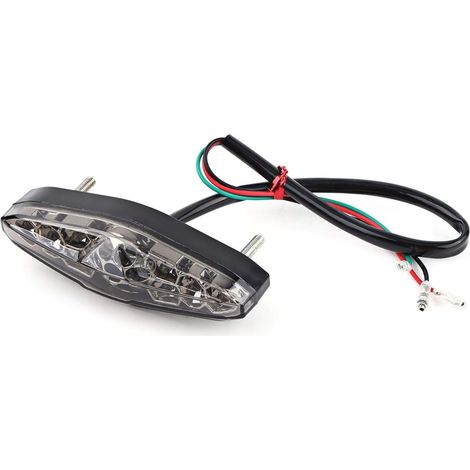 pour feu arrière derbi senda pour phare stop moto 12V 15 LED Arrêt De Frein De Moto En Cours D'exécution Feu Arrière Feu Arrière ATV Dirt Bike Universel Fumée feu arriere moto carré deporté feu (1/5)