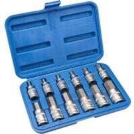 Jeu de clés à douille Torx à six pans creux 12 pièces, 6 pans creux 5, 6, 7, 8, 10, 12, 14, 16, 17, 18, 19, 22 mm, Avec boîte de rangement en plastique, 12,5 mm (1/2 pouce), (1/4)