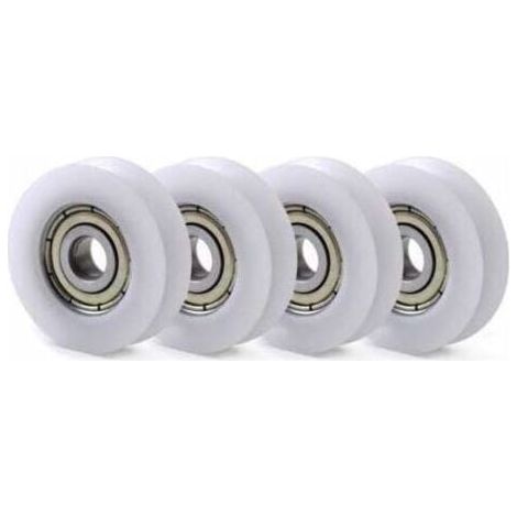 10 Stück U-förmige, integrierte Kugellager aus Nylon-Kunststoff, 608, Nut 6 30 10 mm Führungsrolle