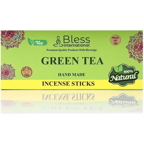 Räucherstäbchen Handgetaucht Chemiefrei Green-tea 100 Sticks (150GM) (1/5)