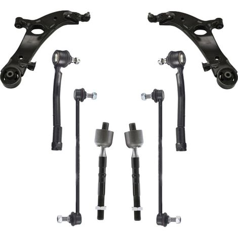 KIT BRACCIO OSCILLANTE 8 PEZZI COMPATIBILE CON HYUNDAI GRAND SANTA FÉ 2.2 CRDi Trazione / Kit Sospensione Completo OE/OEM / Bracci Oscillanti + Testine Sterzo / Sostituzione Diretta OEM