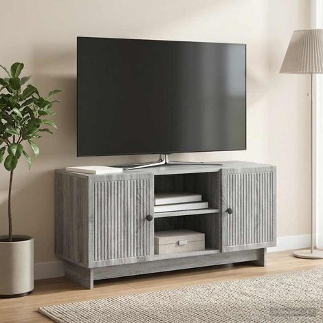 TV-Schränk 102 x 34,5 x 50 cm Grau Sonoma Holzwerkstoff (1/5)