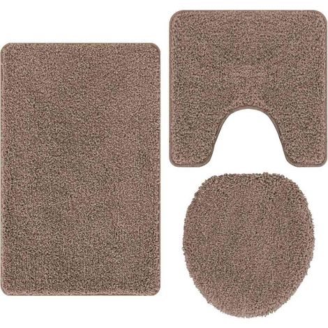 Ensemble de tapis de bain antidérapants 3 pcs Marron PP CFW20291 (1/5)
