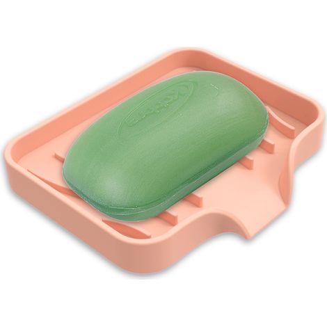 Porte-savon en silicone souple, plateau à savon autonettoyant, convient pour la douche, la salle de bain, la cuisine et la baignoire. (1/5)