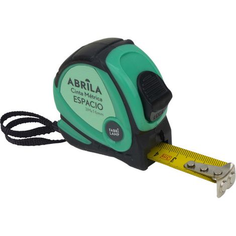Metro a nastro Space 3mx16mm Clip nero/verde, impugnatura con gancio magnetico, bloccabile ed ergonomica (1/3)