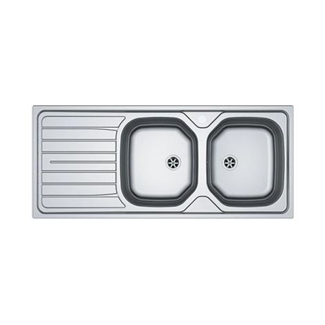 Franke – Évier inox à encastrer 2 bacs 1200 x 600 – Vidage manuel – Garantie à vie – Pour cuisines professionnelles (1/5)
