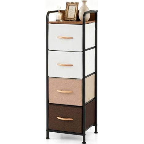 Fabric chest of drawers with metal frame wood handles 227458890 227458890 227458890 (1/5)