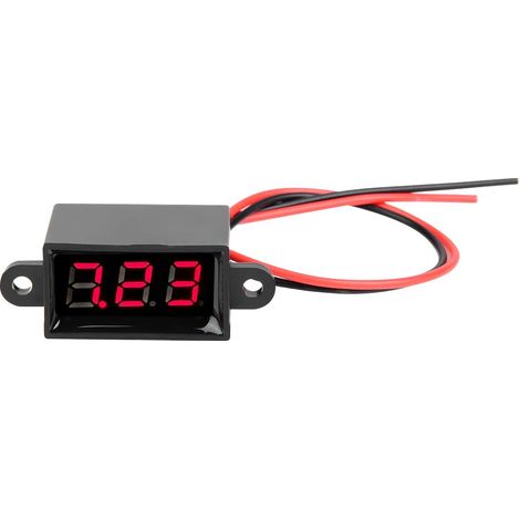 Voltmètre Numérique 0.28 Pouces Deux Fils DC 3.0-30V Affichage LED 200 Ms/temps Mètre de Tension étanche(Rouge) (1/5)