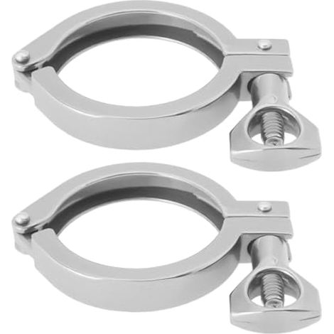 2 pièces 2 pouces Collier Tri-Clamp 304 Acier Inoxydable à Broche Unique Sanitaire avec Écrou Papillon Compatible Fût Sankey Compatible Colonnes de Distillation (1/5)