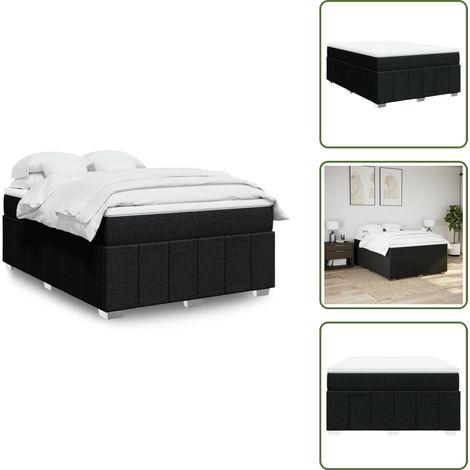 Boxspringbett mit Matratze Schwarz 140x200 cm Stoff - Boxspringbett - Boxspringbetten - Bett - Bett Mit Stauraum (1/5)