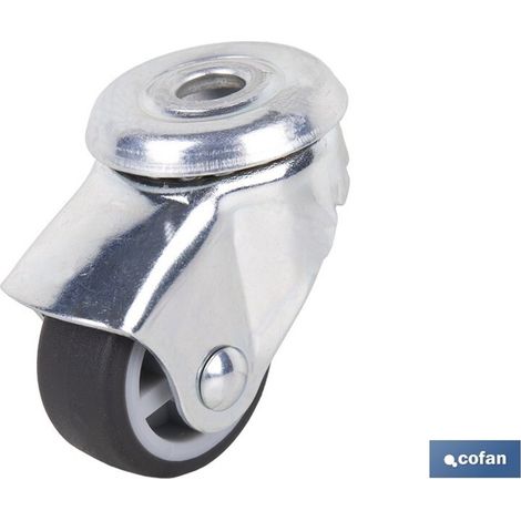 Roue traversante grise Ø30x18mm pour charges jusqu'à 45 kg (1/4)
