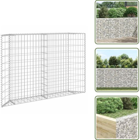 Lit surélevé à gabion en trapèze Acier galvanisé 150x20x100 cm - Jardinière À Gabion - Bordure De Jardin - Bac De Plantation - Décoration Extérieur - Pot De Fleurs Surélevé (1/5)