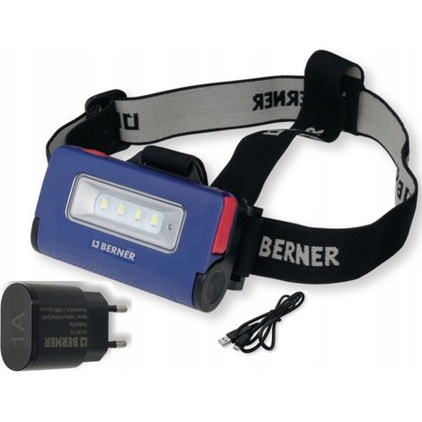 LÁMPARA DE CABEZA BERNER USB DE 4 LED MUY POTENTE (1/3)