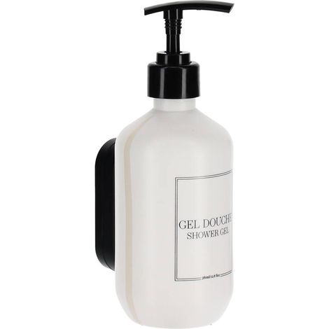 Distributore di gel doccia in plastica da 380 ml con supporto a parete per il fissaggio o 3 m - bianco - Tendance