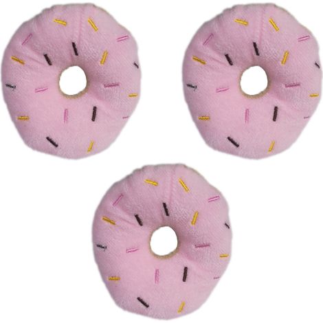 3 peluches en forme de donut pour chat, jouet interactif avec herbe à chat, coussin doux pour chaton et sieste (1/5)