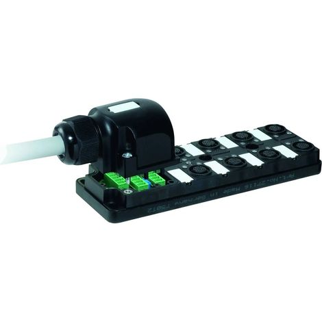 [NEUWERTIG] B-Ware Murrelektronik Sensorbox Aktorbox Verteiler Anschlussbox 8 X M12 Led Status Grau