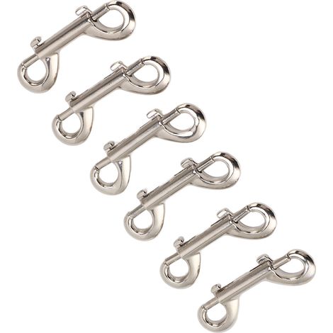 6 doppelseitige Haken, robust, aus Zinklegierung, Metall-Karabinerhaken für Hundeleinen, Schlüsselanhänger, Pferdegeschirr, Garagenbedarf (1/5)