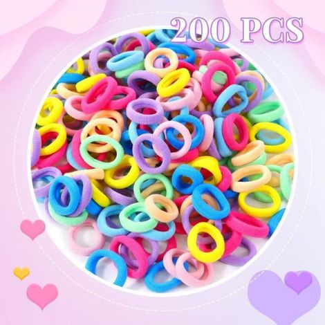 Élastiques à Cheveux - Non spécifié - Mini Chouchous Colorés - 200 Pièces - Doux et Élastiques - Pour Enfants (1/4)