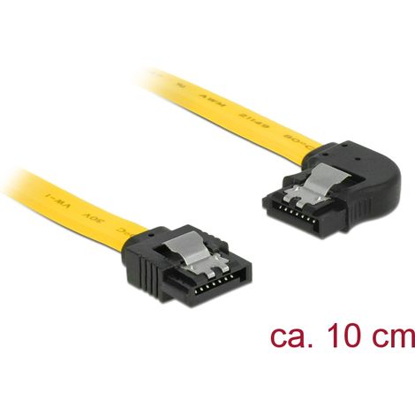 Delock cable sata 6 gb/s macho recto  sata macho acodado a la izquierda de 10 cm amarillo metÃ¡lico