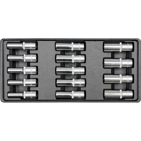 Inserti per cassetti Yato, bussole lunghe 1/2" 14 pezzi 8-21mm 5539 (1/2)