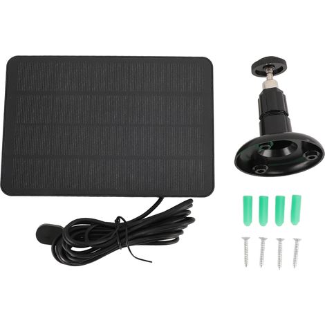 4W 5V Solarpanel für Sicherheitskameras, hocheffizientes Ladegerät für Arlo Pro 4 Ultra 2 3 5S schwarz.