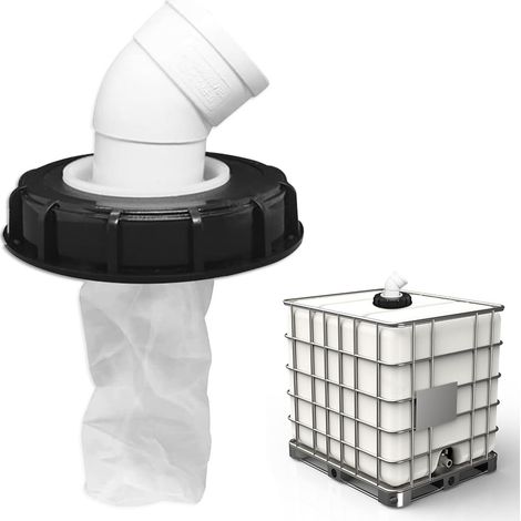 IBC-Deckelfilter, 163-mm-IBC-Tankzubehör mit DN 75 45°-Winkelstück, Nylon-Regenwasserfilter mit waschbarem Filter für IBC-Regenwassertank (1/5)