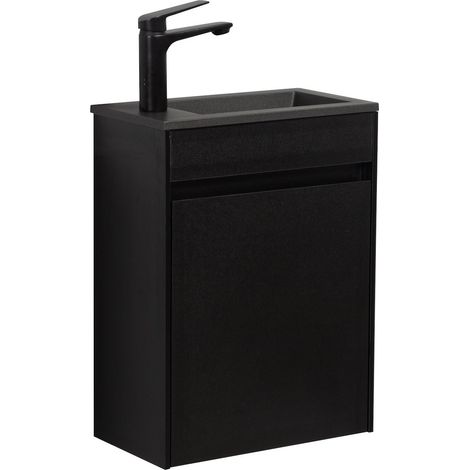 Mueble lavabo para aseo Sinta 40 x 22 cm - Negro - Mueble de bañ