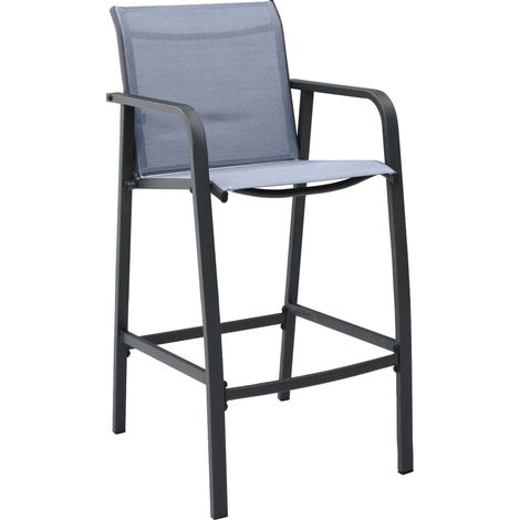 Lot de 2 Chaises d'extérieur - Chaises de bar de jardin Gris Txtilène fr1974 - Maison La Vie