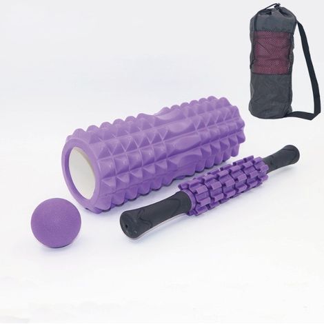 Faszienrolle, 5-in-1 Schaumstoffrollen-Set, inklusive Massagerolle, Massagestab, Faszienball, Fitnessgürtel und Aufbewahrungstasche, für Faszientraining und Verbesserung des Bindegewebes.