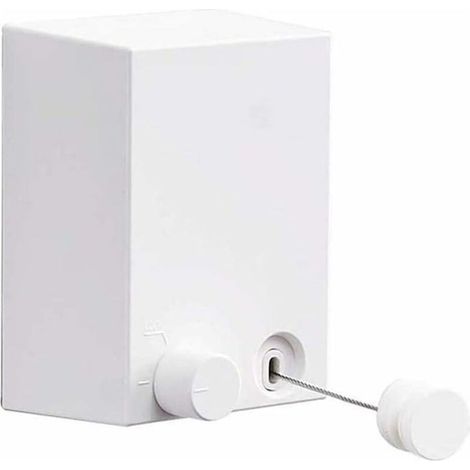 Support de séchage de blanchisserie fixé au Mur de Corde à Linge rétractable extérieure d'intérieur avec la Corde réglable de Corde en Acier de 4.2M / 13.8ft (Blanc) (1/5)