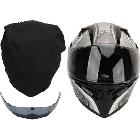 Casque de moto rabattable avec lunettes Spoiler respirant confortable cyclisme pour scooter moto blanc XL (1/5)