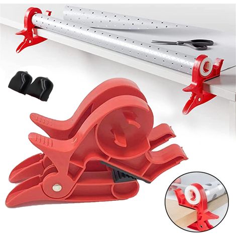 Clips para envolver regalos de Navidad, cortador de papel, dispensador de cinta adhesiva, cortador de papel para asegurar rollos de papel de regalo (2 piezas) (1/5)