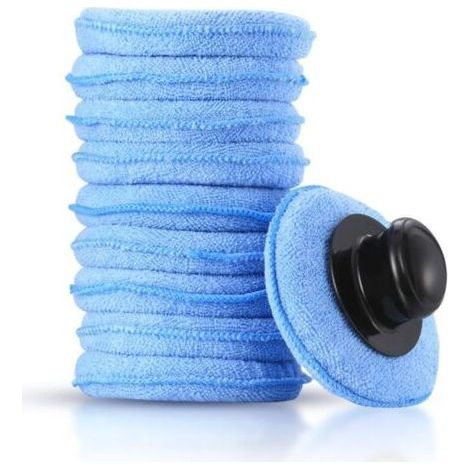 10er-Pack Mikrofaser-Applikatorpads, Autowachs-Reinigungspolierschwämme, Schaumstoff-Applikatorpad-Griff für sauberes Fahrzeug (1/5)