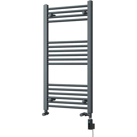 Zennor - Anthracite Dual Fuel Towel Rail H1000mm x W500mm Thermostatic WIFI - Straight (1/3)