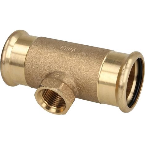 Raccord a sertir en bronze Piece en T sortie filet fem 42x1/2"x42 Type 6130g contour M
