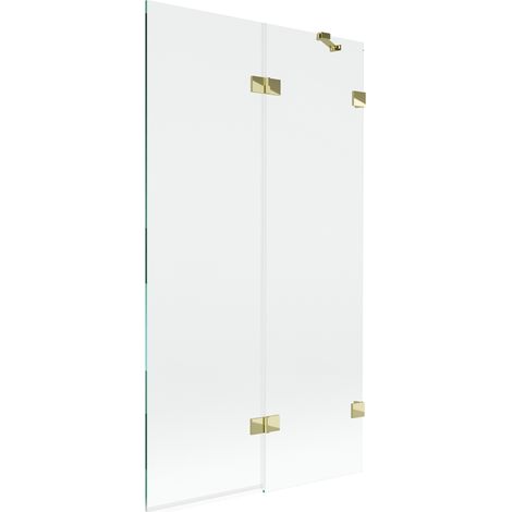 Mexen Lunar Duschwand 2-teilig rechts 100 x 150 cm, transparent, gold - 897-100-100-50-00-P (1/5)