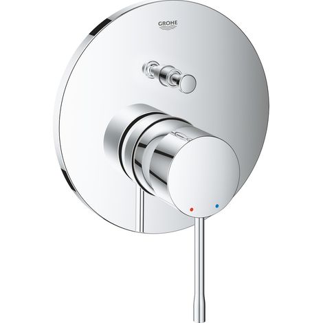 Miscelatore monocomando per doccia da incasso a due vie con deviatore in ottone cromato - Grohe Essence - Con parte interna incasso