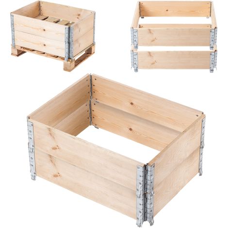 KADAX Extension de Palette en Bois 60x80cm Paquet de Lit de Conteneur de Palette 2pcs (1/5)