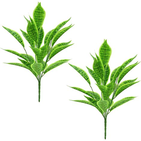 [7-armiger Tigerstängel mit 26 Blättern] 2 künstliche Pflanzen, grüne Blätter, künstliche Zierpflanze, Topfpflanze für die Gartengestaltung, Zimmerdekoration, künstliche Blumendekoration für das Wohnz (1/2)