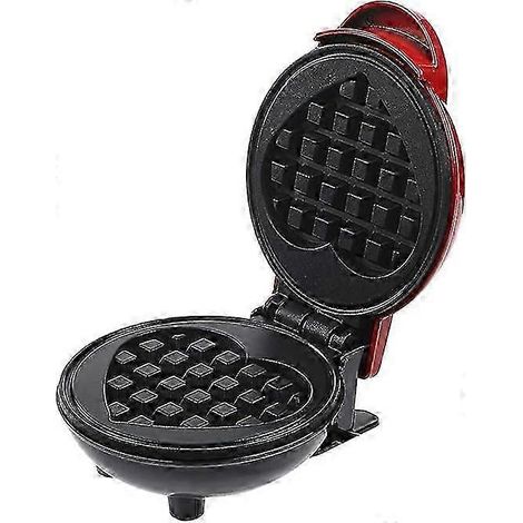 Mini gaufrier, petit gaufrier avec revêtement antiadhésif, parfait pour les anniversaires d'enfants, les fêtes de famille, Pâques ou Noël. (1/5)