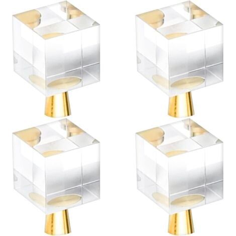 4 Pcs Boutons de Tiroir en Cristal(20x35mm), Poignée de porte carrée en verre avec vis pour vanité de tiroir de placard (1/5)