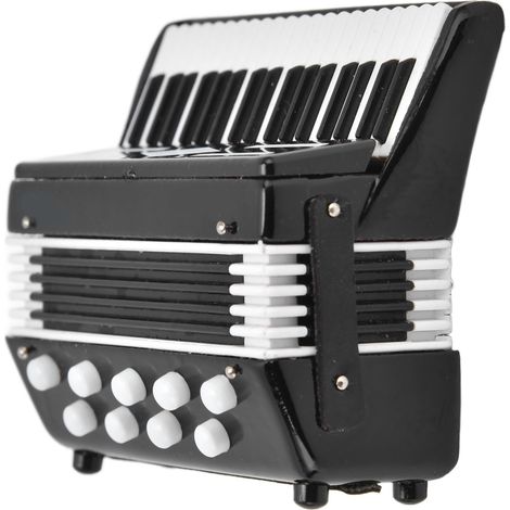 Accordéon miniature modèle 1:12, reproduction réaliste et mignonne, instrument de musique pour maison de poupée, cadeau noir (1/5)