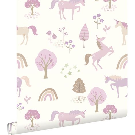 papier peint licornes lilas violet  - ESTAhome (1/5)