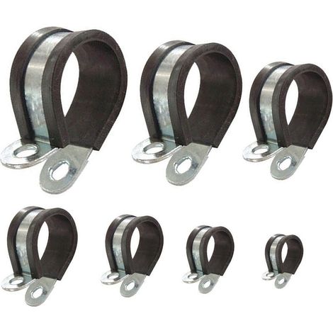Colliers de fixation de tubes P-Clips de serrage avec insert en caoutchouc choix: Ø 35mm / Band 15mm, 10 Pièces
