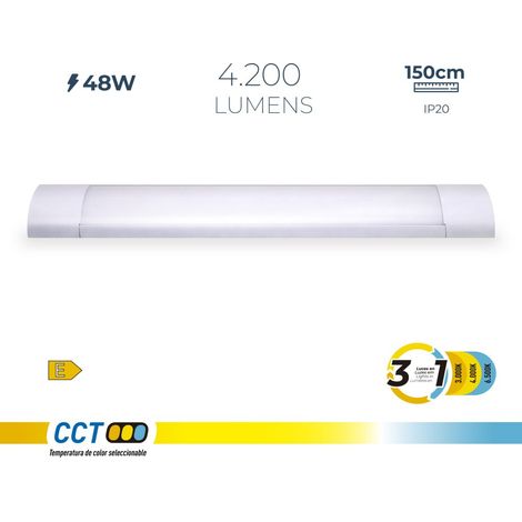 Regleta led 48 w 3cct 4200 lm 150 x 12 x 3,1 cm