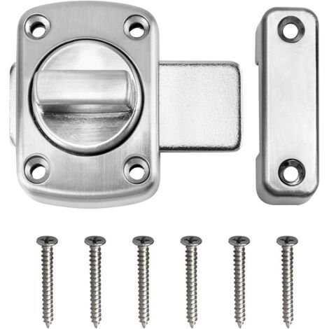 1 verrou de porte rotatif en alliage de zinc, verrou de porte rotatif pour chambre et salle de bain, verrou antivol pour porte intérieure. . (1/5)