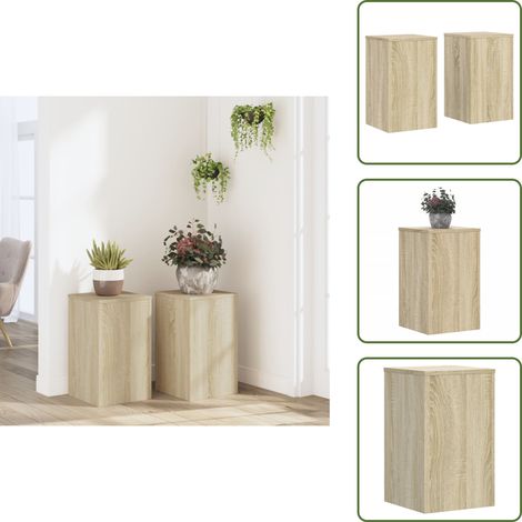 vidaXL Pflanzenständer 2 Stk. Sonoma-Eiche 30x30x50 cm Holzwerkstoff