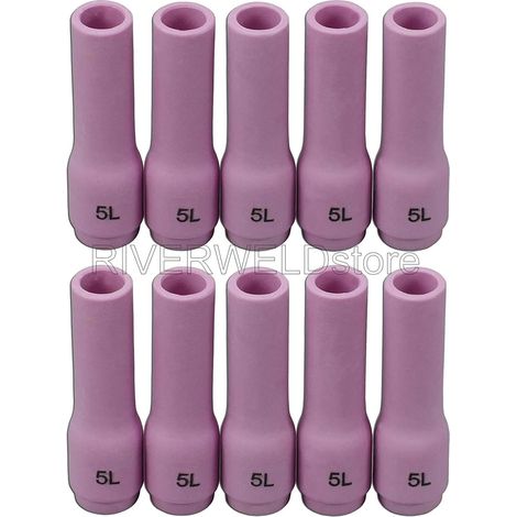 TIG Lot de 10 buses en céramique pour soudage en aluminium 796F725L (D 8 x 48 mm) Orifice Fit DB SR WP 9 20 25 TIG (1/5)