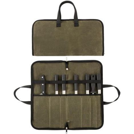 Étuis à couteaux robustes, pochettes à couteaux 4 compartiments, étuis à couteaux de chef avec poignées. Étuis à couteaux portables, parfaits pour les voyages en famille et le camping.